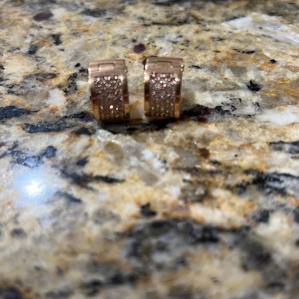 Michael Kors rose gold studded small hoops